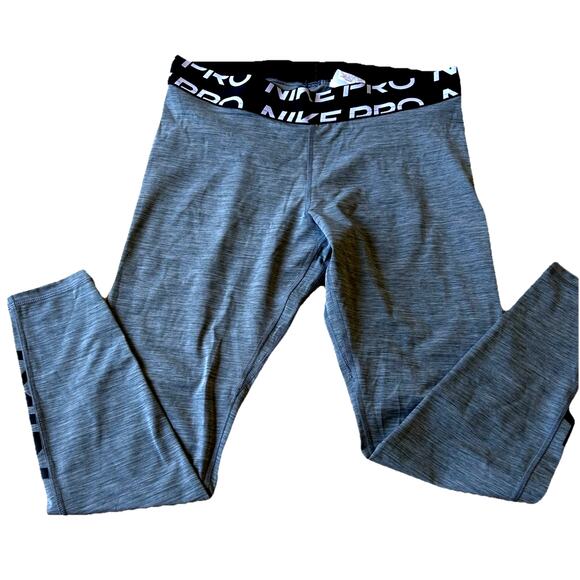 NIKE Women's Dri-FIT Pro Grx Training Leggings Heather Gray Running Sporty XL - Picture 1 of 8